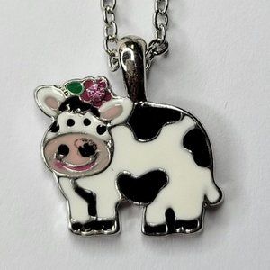 Cow Pendant Necklace in Cow Theme Keepsake Box